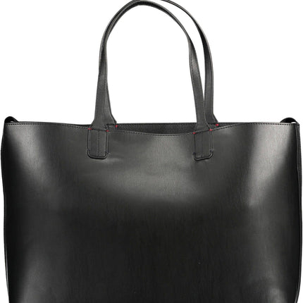 Black Polyethylene Women Handbag