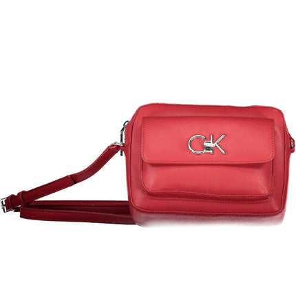 Red Polyester Women Handbag