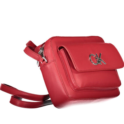 Red Polyester Women Handbag