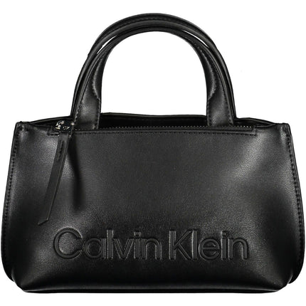 Black Polyester Women Handbag