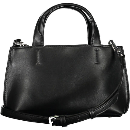 Black Polyester Women Handbag