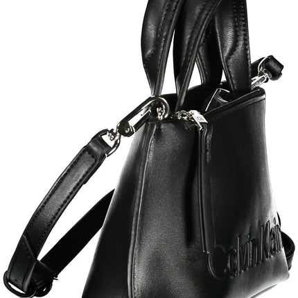 Black Polyester Women Handbag