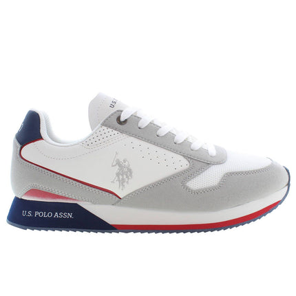 Elegantes zapatillas de deporte deportivo blanco con cordones