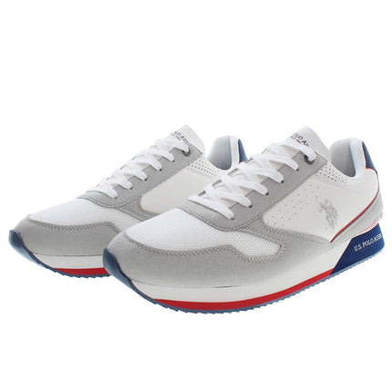 Elegantes zapatillas de deporte deportivo blanco con cordones