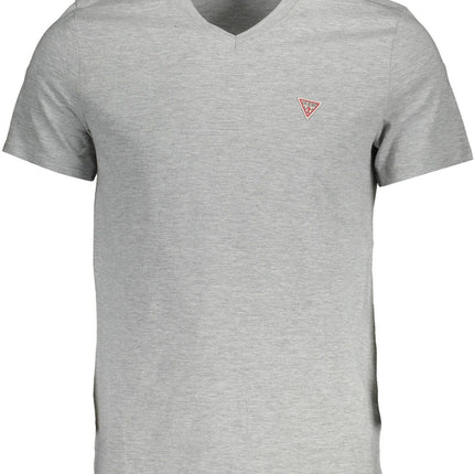 Slanke slanke v-hals T-shirt in grijs