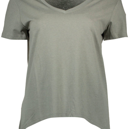 Green Cotton Women T-Shirt