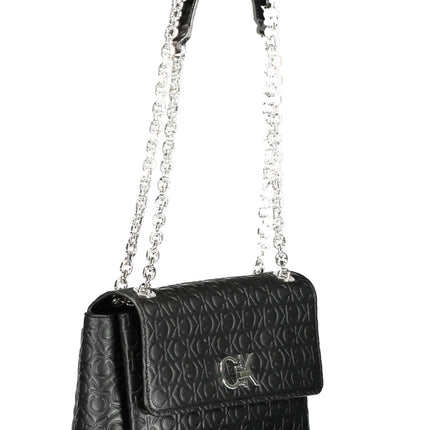 Black Polyester Women Handbag