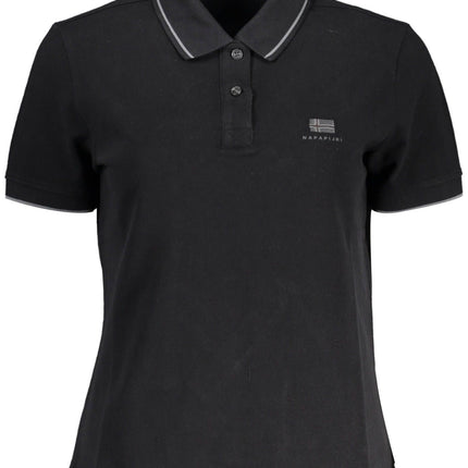 Black Cotton Women Polo Shirt