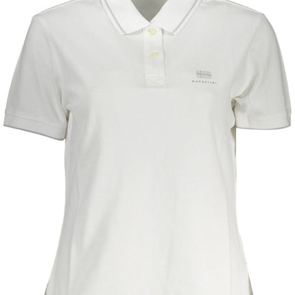 White Cotton Women Polo Shirt