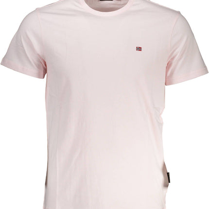 Elegant roze geborduurd T -shirt voor mannen