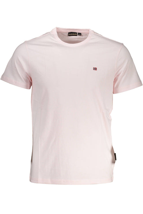 Elegant roze geborduurd T -shirt voor mannen