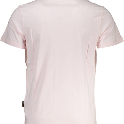 Elegant roze geborduurd T -shirt voor mannen