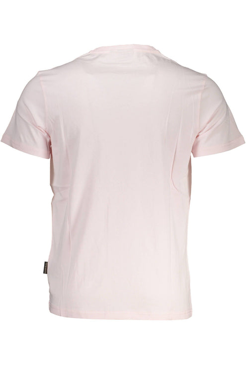 Elegant roze geborduurd T -shirt voor mannen