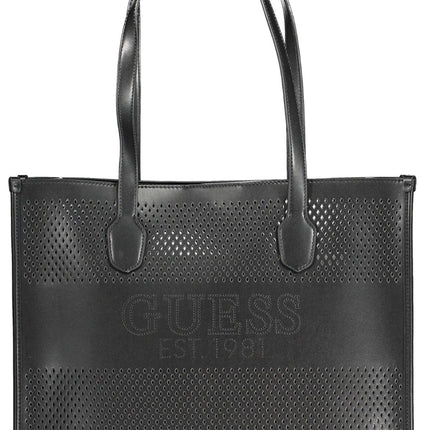 Black Polyethylene Women Handbag