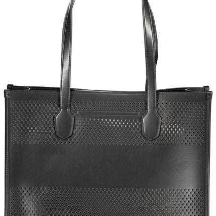 Black Polyethylene Women Handbag