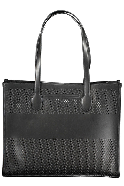 Black Polyethylene Women Handbag