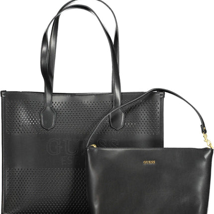 Black Polyethylene Women Handbag