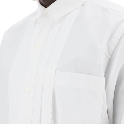 Sacai layered poplin effect shirt with