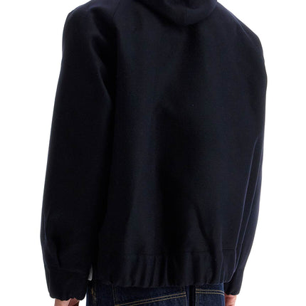 Sacai bicolor sweatshirt with zip and hood