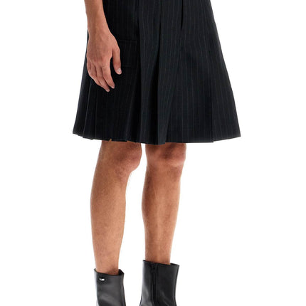 Sacai striped pleated bermuda shorts