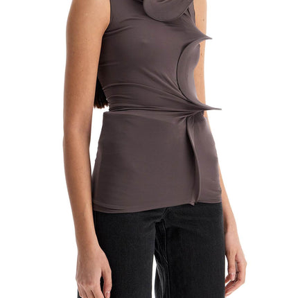 Christopher Esber smoke gray viscose tank top with wide neckline