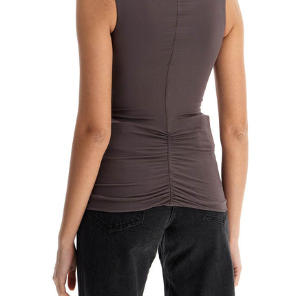 Christopher Esber smoke gray viscose tank top with wide neckline