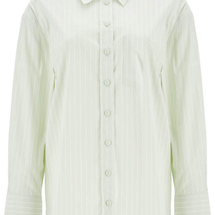 Christopher Esber mint green cotton shirt with white stripes