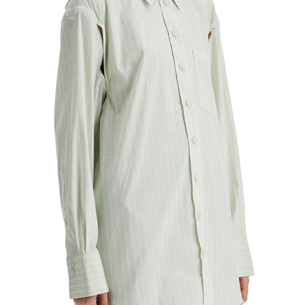 Christopher Esber mint green cotton shirt with white stripes