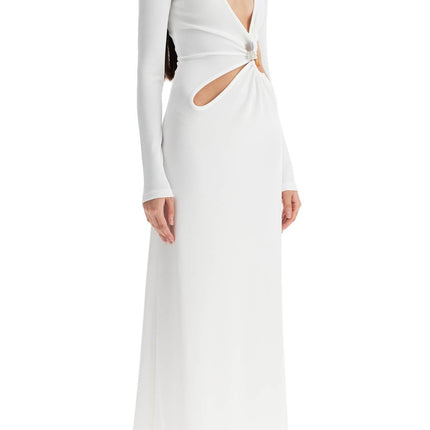 Christopher Esber long dress with cut outs and natural stones