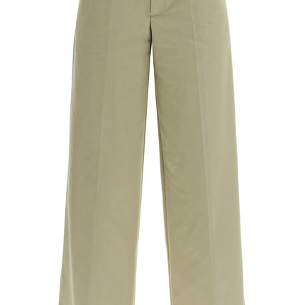 Christopher Esber wide leg green linseed cotton trousers