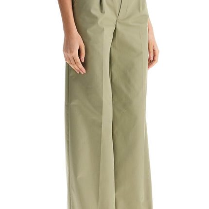 Christopher Esber wide leg green linseed cotton trousers