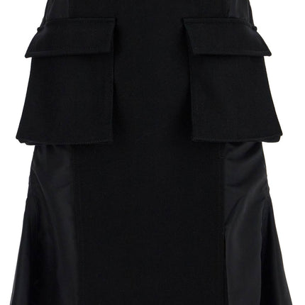 Sacai 'hybrid nylon and wool skirt'