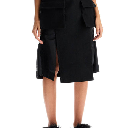 Sacai 'hybrid nylon and wool skirt'