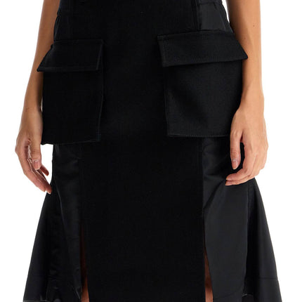 Sacai 'hybrid nylon and wool skirt'