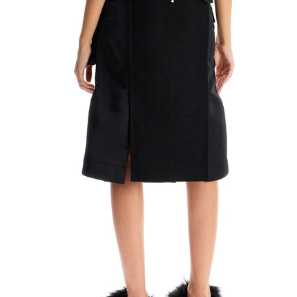 Sacai 'hybrid nylon and wool skirt'