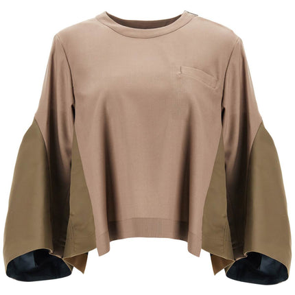 Sacai top two-material