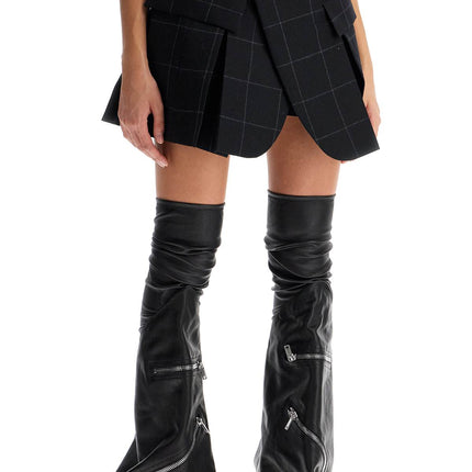 Sacai plaid wool skort with check