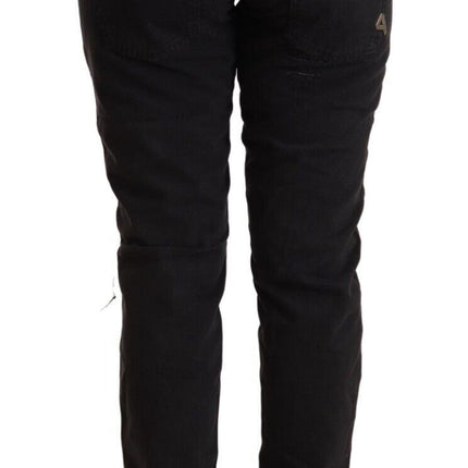 Chic jeans de ajuste negro de cintura baja