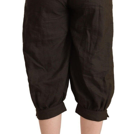 Pantalones de harén recortados elegantes en Luxe Brown Blend