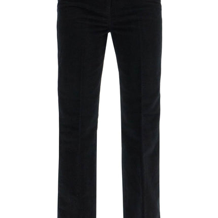 Toteme high-waisted flared pants in black organic cotton