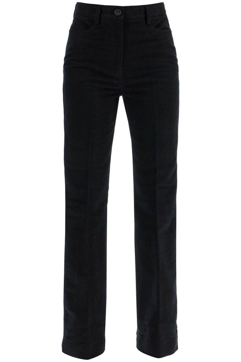 Toteme high-waisted flared pants in black organic cotton