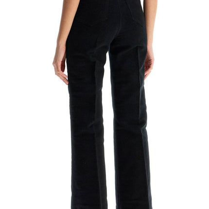 Toteme high-waisted flared pants in black organic cotton