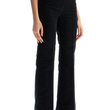 Toteme high-waisted flared pants in black organic cotton