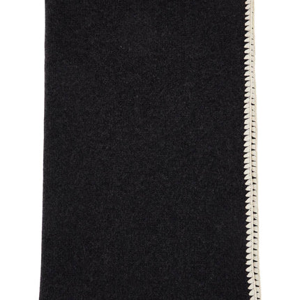 Toteme embroidered cashmere and wool scarf in grey mélange