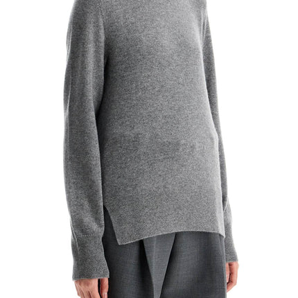 Toteme asymmetrical grey mélange cashmere sweater