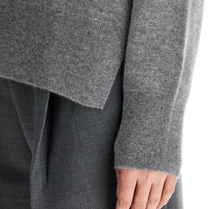 Toteme asymmetrical grey mélange cashmere sweater