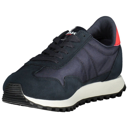 Sleek Blue Sports Sneakers con acentos contrastantes