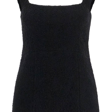 Toteme black boucle top without sleeves square neck