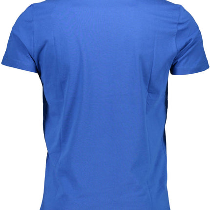 TEE ELEVADO DE COLLA DEL ALGODA DEL CELOLA AZUL