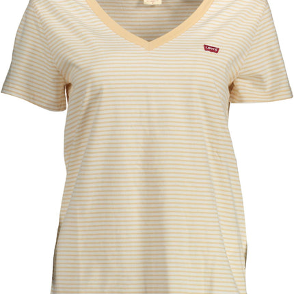 Chique beige organische katoen V-hals T-shirt